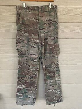 Camouflage Cargo Pants 32 Medium Camo Green Brown Baggy Pant